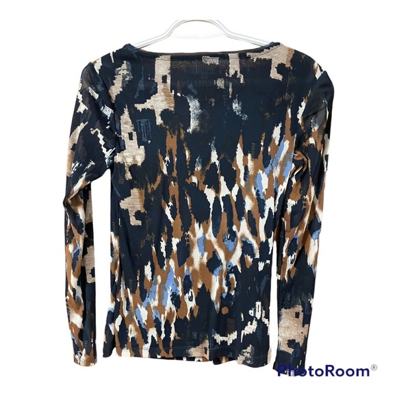 Lined-Sheer Print Top - Picture 2 of 7